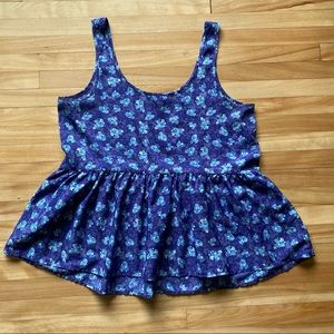 American Eagle Floral Peplum Tank Top size M